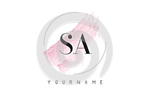 SA S A Watercolor Letter Logo Design with Circular Brush Pattern