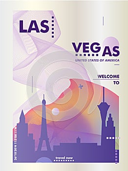 SA United States of America Las Vegas skyline gradient poster