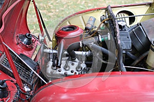 Saab 96 from 1964 - red Swedish car