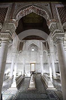 Saadiens Tombs in Marrakech in Morocco