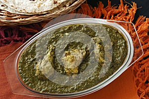 Saag Chicken it is a north Indian vegetable photo