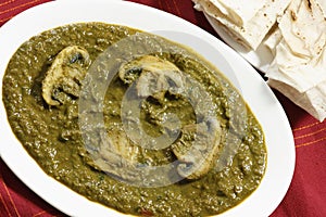 Saag Mushroom it is a north Indian vegetable