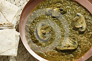 Saag Mushroom it is a north Indian vegetable