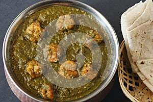 Saag prawn it is a north Indian vegetable