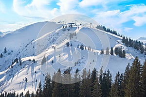 Saalbach Hinterglemm, Austria ski slope panorama