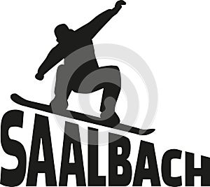 Saalbach snowboarding vector photo