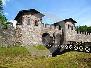 Saalburg Roman Fort with Porta Praetoria Entrance Gate, Frankfurt, Hesse, Germany