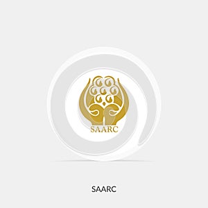 SAARC round flag icon with shadow