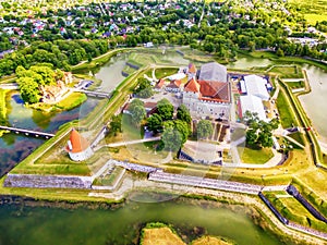 Saarema Island, Estonia: aerial top view of Kuressaare Episcopal Castle photo