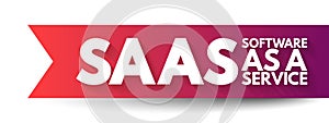 SAAS - Software as a service is a software licensing and delivery model, acronym text concept background