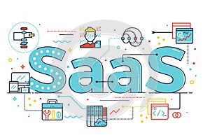 SaaS word illustration