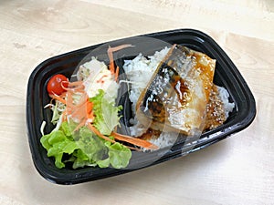 Saba fish grilled with teriyaki sauce