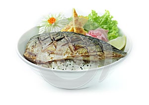 Saba Teriyaki Don Grilled Fish Served with Rice
