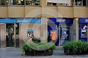 SABADELL BANK AND bbva BANK IN bARCELONA spain