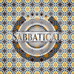 Sabbatical arabesque emblem. arabic decoration photo