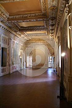 Sabbioneta, Mantua Italy - March 11 2010: decorated room inside Palazzo Giardino