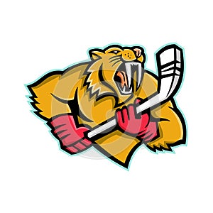 Saber Toothed Cat Ice Hockey Mascot photo