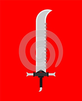 Saber weapon isolated. glaive warrior. Ancient blade Sword. Slashing weapon Knight vector illustration photo