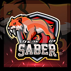 Sabertooth mascot. esport logo desgin