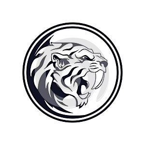 sabertooth tiger head logo emblem