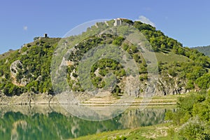 Sabina region. Turano lake, Castel di Tora, Rieti, Lazio. Italy