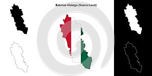 Sabinas Hidalgo outline map