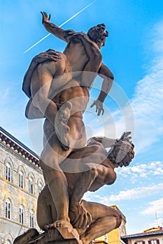 of Sabines Statue Loggia Piazza Signoria Florence Italy