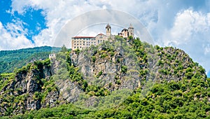 Sabiona Monastery near Chiusa on a summer morning, Province of Bolzano, Trentino Alto Adige, Italy.