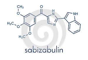 Sabizabulin drug molecule. Skeletal formula