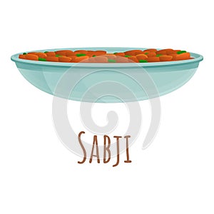 Sabji food icon, cartoon style