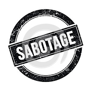 SABOTAGE text on black grungy round stamp