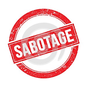 SABOTAGE text on red grungy round stamp