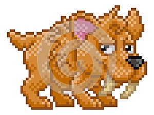 Sabre Tooth Tiger Pixel Art Video Game Cartoon