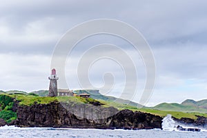 Sabtang Lighthouse fronting the sea at Batanes, Philippines