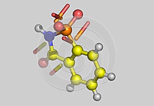 Saccharin molecular model