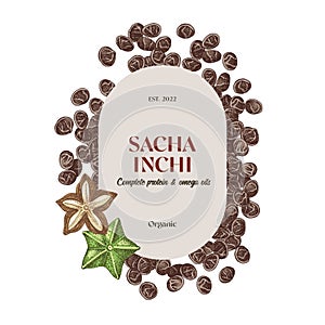 Sacha inchi superfood label template