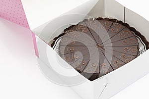 Sacher cake in box