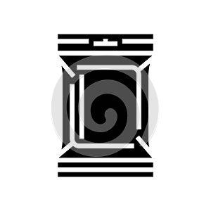 sachet plastic package glyph icon vector illustration