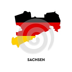 Sachsen outline. Germany city. Silhouette map,