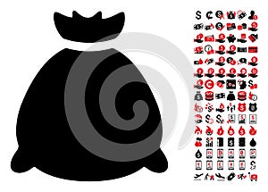 Sack Bag Icon with 90 Bonus Pictograms