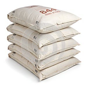 Sack bag stack isolated on white background