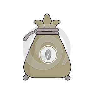 sack of coffee beans. Vector illustration decorative design