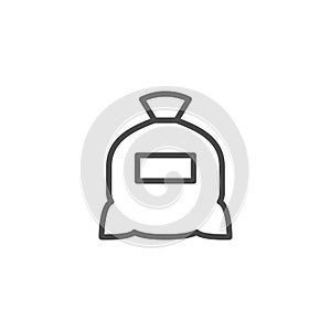 Sack line outline icon and sugar concept