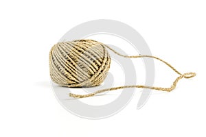 Sack rope on isolated white background.