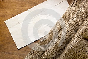 Sackcloth and cardboard tag