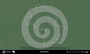 Sacki Sielsaviet outlined, Belarus. Physical