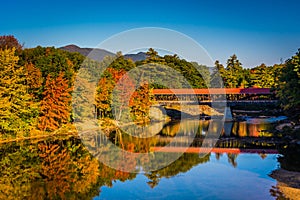 The Saco River Covered Bridge in Conway, New Hampshire.