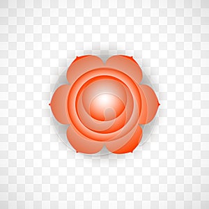 Sacral chakra Svadhisthana in Orange color isolated on transparent background. Isoteric flat icon. Geometric pattern.