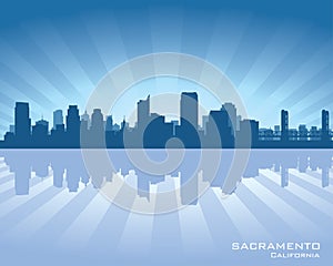 Sacramento California city skyline silhouette