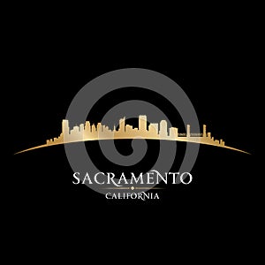Sacramento California city skyline silhouette black background photo